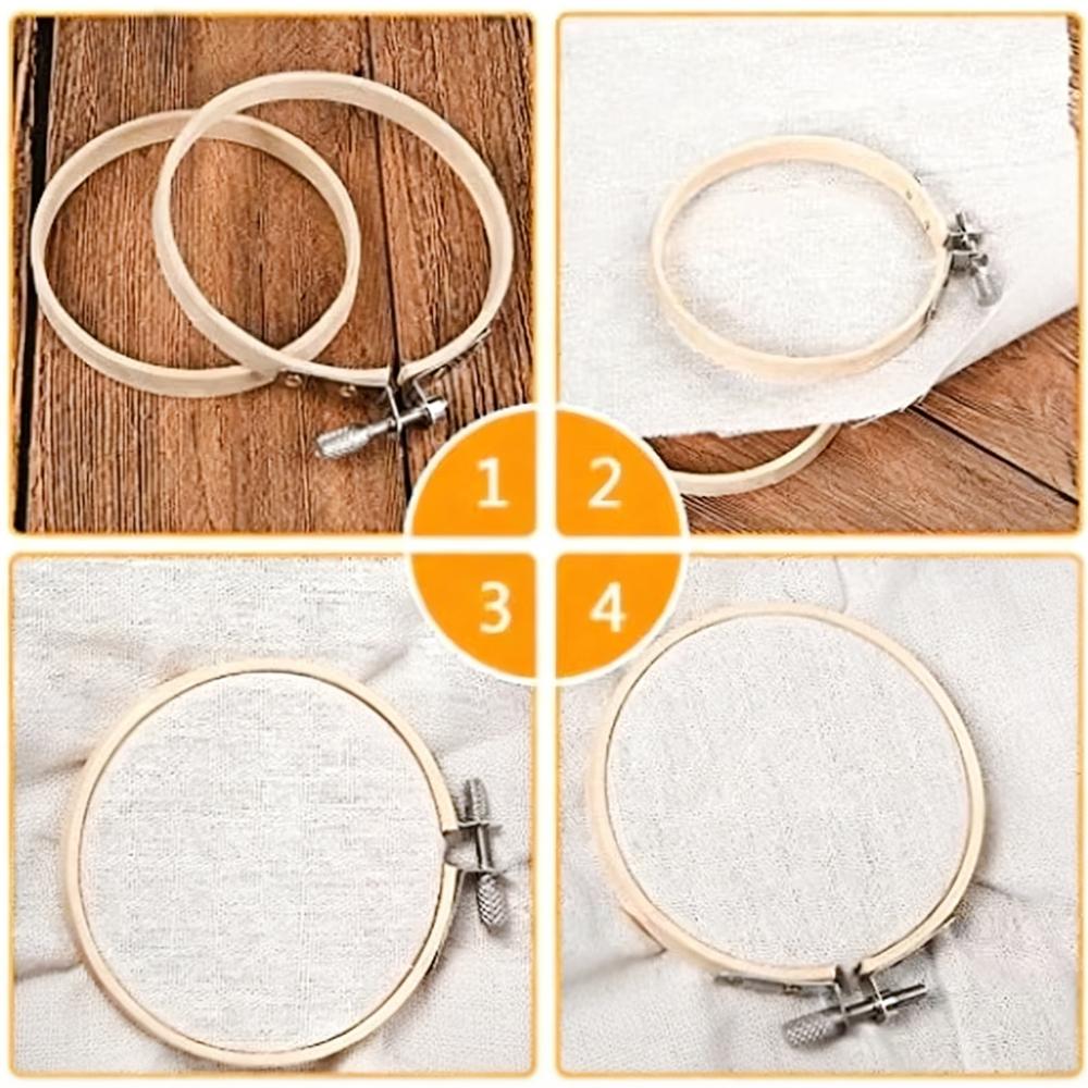 1-9pcs 8-36cm Wooden Embroidery Hoops Frame Set, Cross Stitch Rings for Sewing Craft, Home Decor & Party Decoration