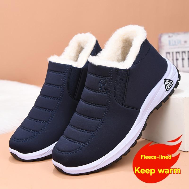 New Thick Cashmere Cotton Shoes Winter Men's and Women's Warm Snow Boots Casual Comfort Boots for Middle aged and Elderly