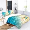 3-piece Underwater Shark Starfish Pattern Printed Down Duvet Cover (1 Duvet Cover+2 Pillowcases, No Core) Bedding Set