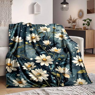 1 Stück Blumenmuster-Decke, Leichte Flanell-Kuscheldecke für Sofa, Bett, Reisen, Camping, Wohnzimmer, Büro, Couch046