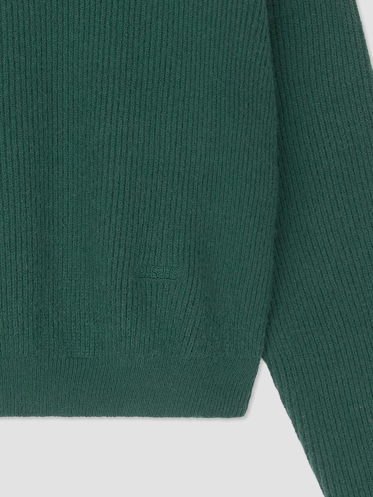 Aenhacheu Bottom Logo Solid Knit Dark Green
