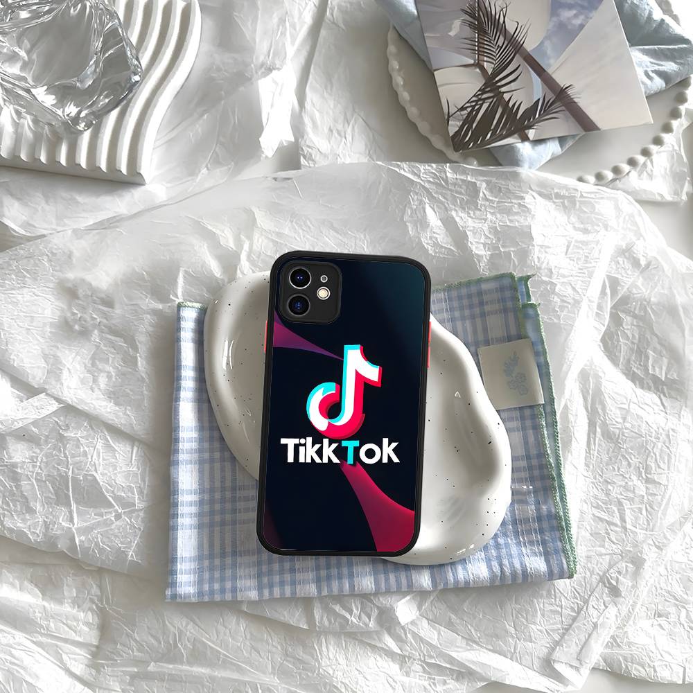 T-TikTok-K Phone Case For IPhone 16 15 14 13 12 11 Pro Max Plus X XS MAX Black Matte Phone Fundas