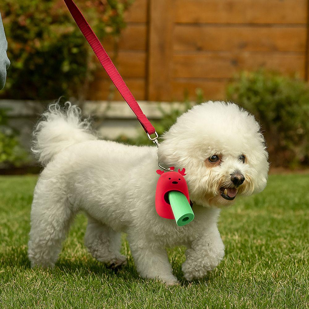 Silicone Puppy Poop Bag Carrier Cartoon Pet Waste Bags Holder Cute Garbage Bag Storage Box  Outdoor