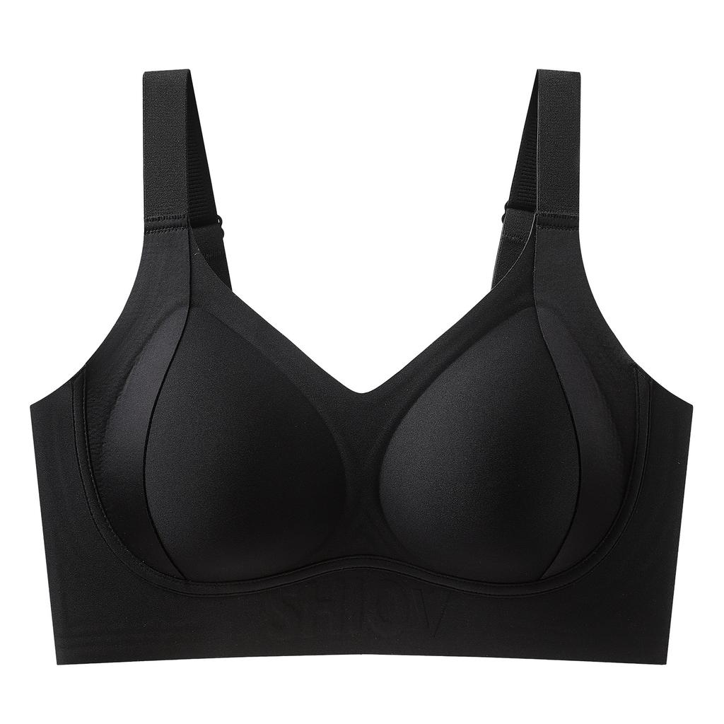 Plus-size Lingerie Women's Lift Anti-sagging Seamless Bra Adjustable Bra Thin Fixed Cup Bra Push Up Bra