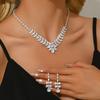Zircon Necklace Earrings Set Chain Bridal Wedding Dress Dress Dinner Accessories High-End Jewelry Ladies