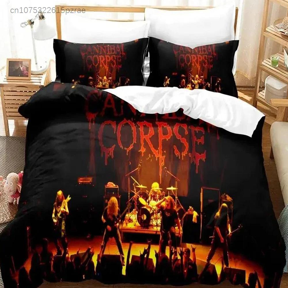 Top 3D Print Cannibal Corpse Bedding Set Duvet Cover Bed Set Quilt Cover Pillowcase Comforter King Queen Size For Boys Adult