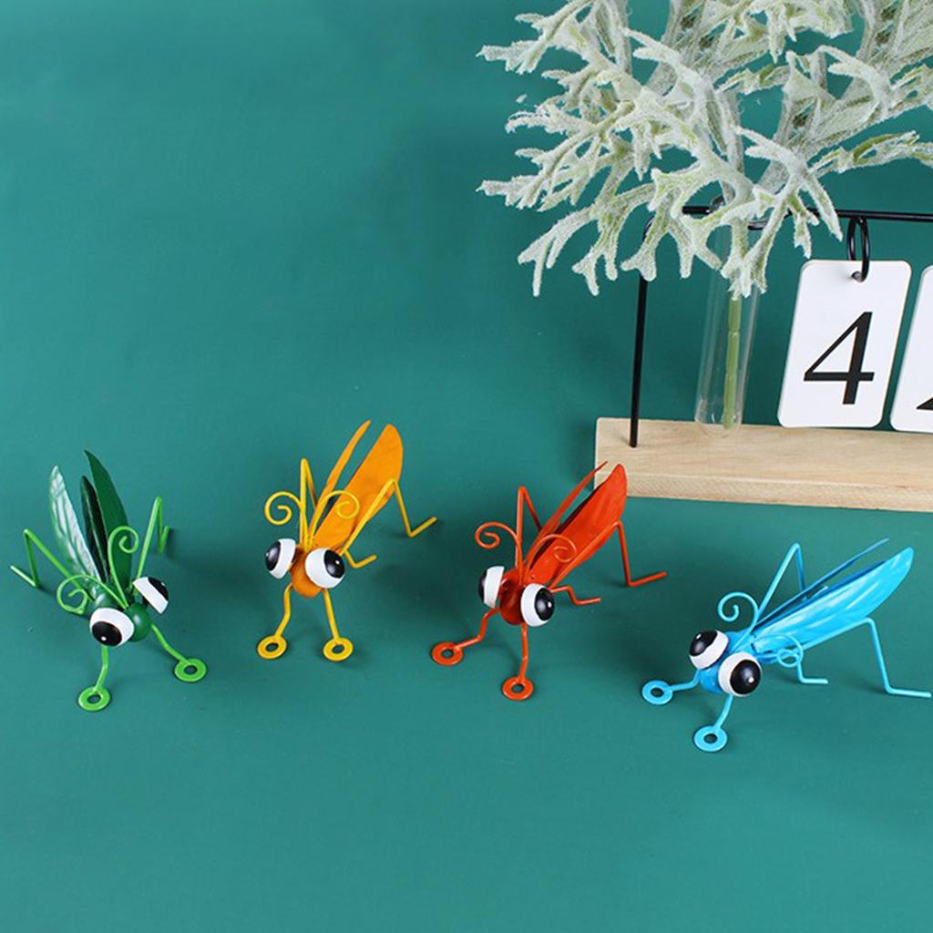 3D Simulation Metal Locust Ornament Bonsai Decor Creative Adornment Patio Crafts