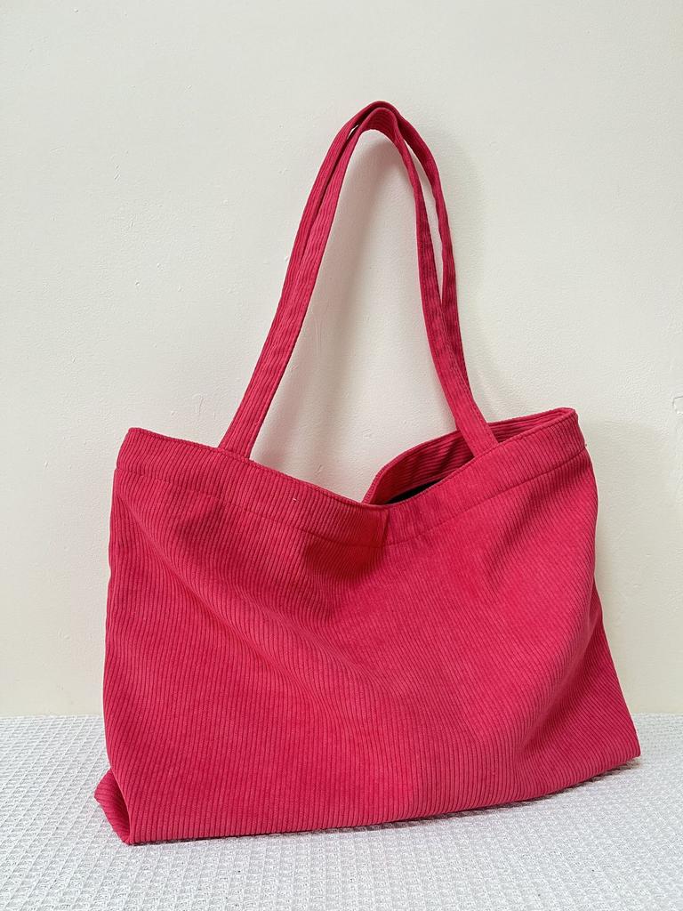 Literary Lazy Corduroy Shoulder Women'S Bag Retro Large Capacity Shopping Bag Canvas Student Handbag