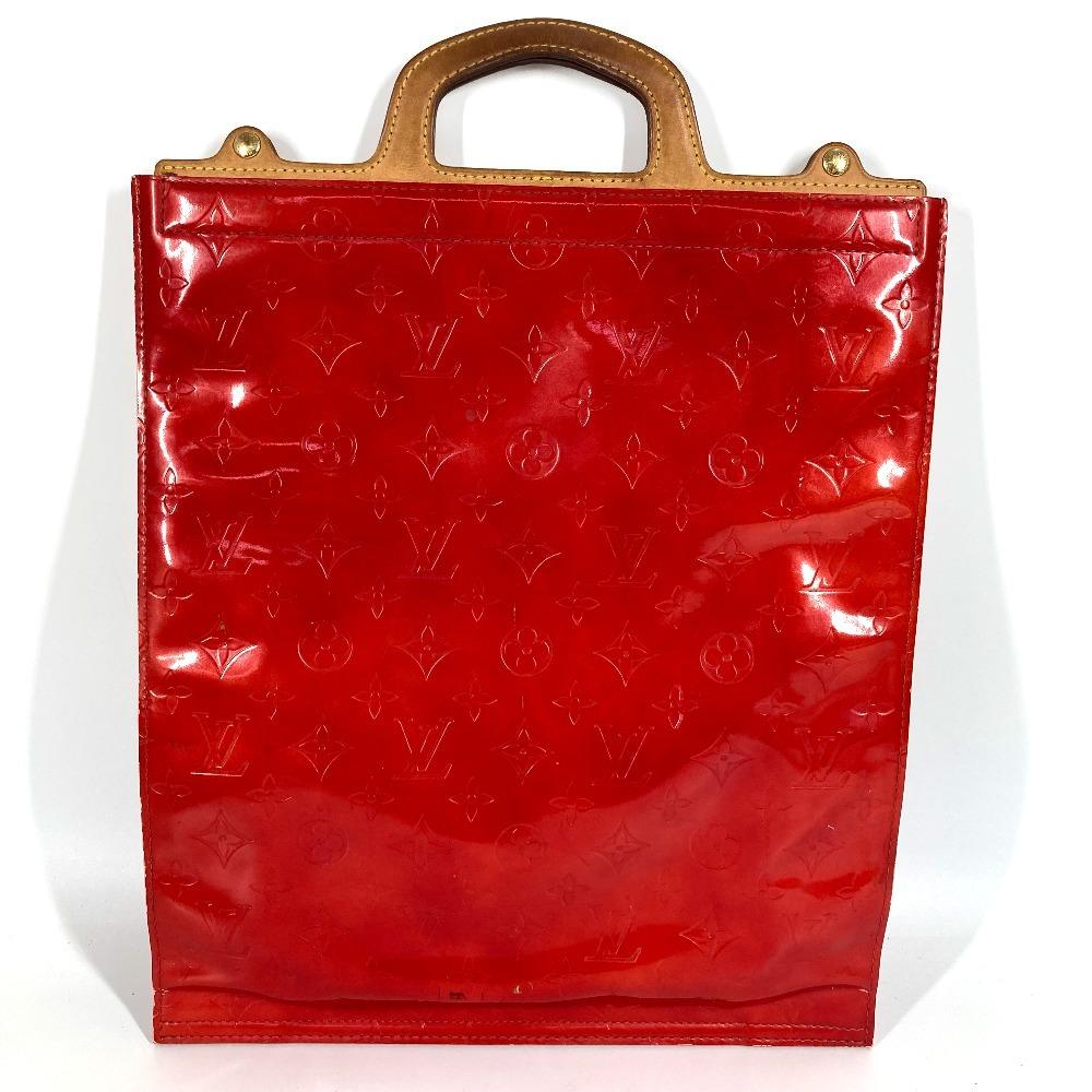 Louis Vuitton M91078 MonogramVernis Stanton bag vertical Hand Bag Red