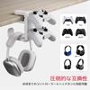 Kawano Shingei New Color: Controller/Headphone Stand, Holds 3 Devices Simultaneously, Space-Saving Headphone Hanger, 360-Degree Rotation, Cable Manage