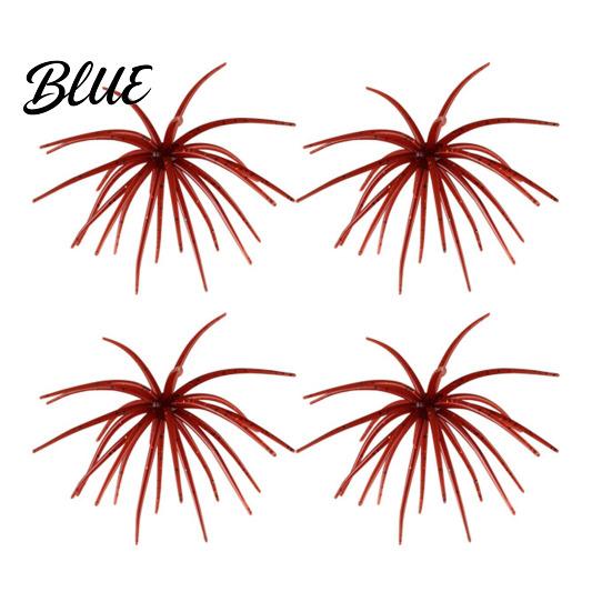 Saltwater Fishing Lure 4Pcs 6CM/1.9G 10.5CM/4G Soft Sea Urchin with Swimming Skirts Artificial Bass Tentacle Creature Bait Freshwater Trout