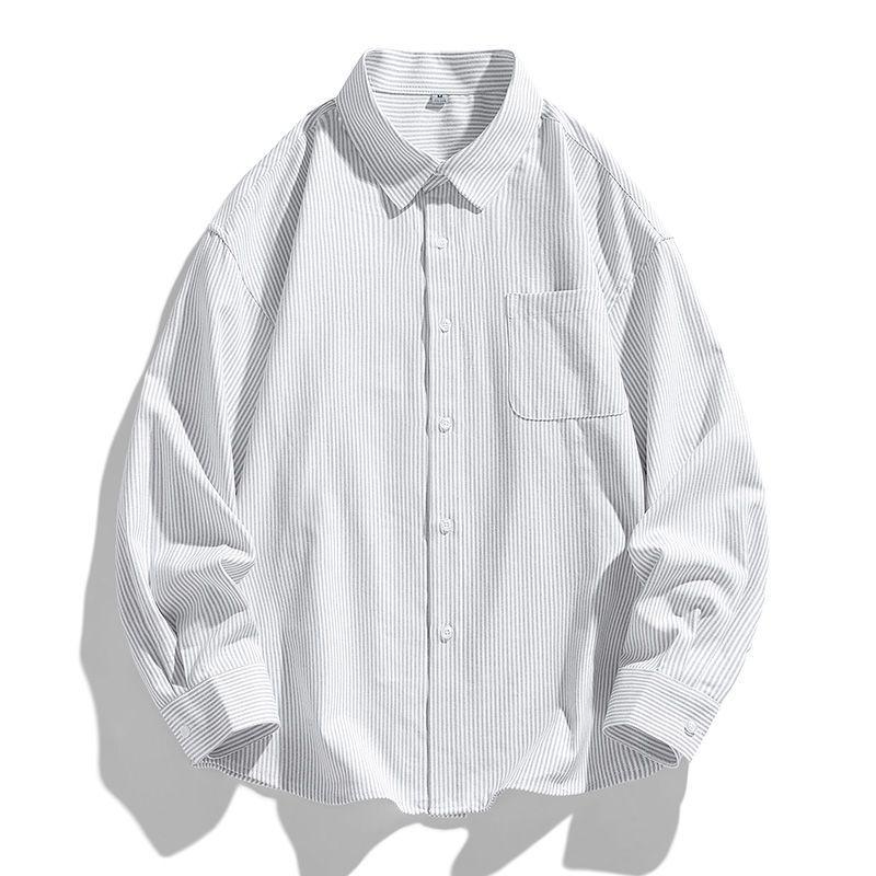 

Men s Loose-Fit Striped Oxford Shirt with Pocket XL (72.5-82.5 kg) сірий колір