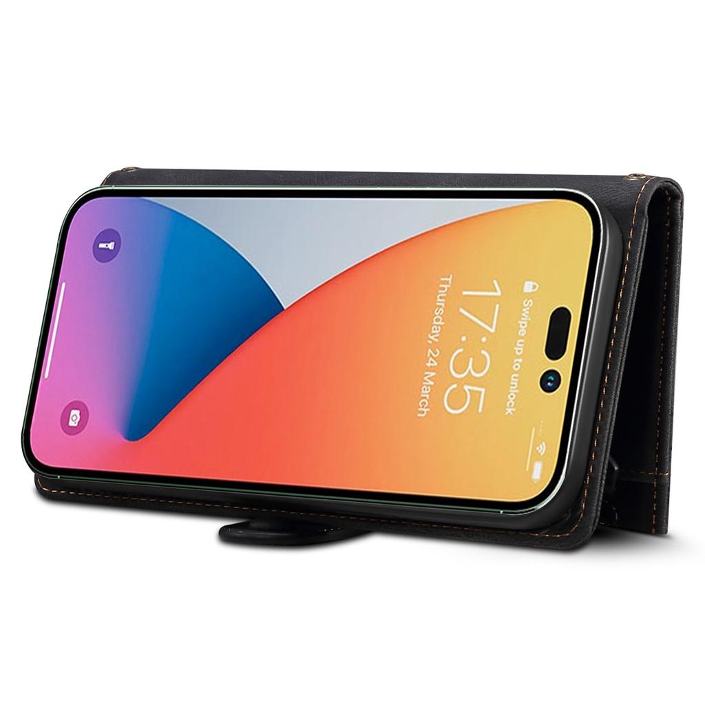 ESEBLE Star Series For iPhone 16 Plus Case Zipper Wallet Leather Stand Phone Cover