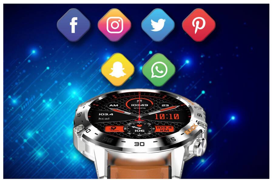 Smartwatch Męski Gravity Gt9-8 - Wykonywanie Połączeń, Ciśnieniomierz (Sg021H)