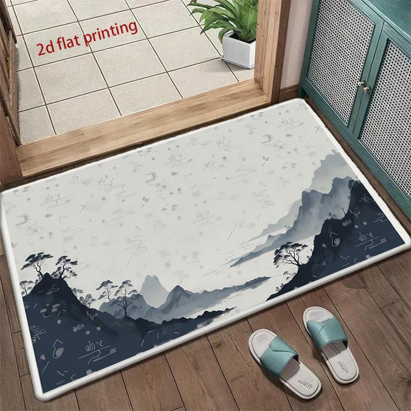 Mountain Ink Art Mat Living Room Decoration Home Sofa Non-Slip Carpet Study Bedroom Tatami Children'S Soft Floor Mat