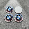 For BMW M ABS 50th Anniversary 4Pcs 56MM 60MM 65MM Car Wheel Hub Center Cap Stickers For Bmw E36 F20 E46 E39 E38 E90 E60 E87 E53 X3 X5 X6