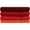 Ensemble de 4 serviettes de bain - 70 x 140 cm - Orange