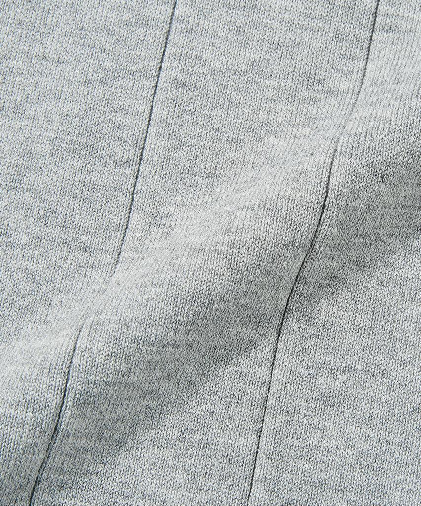 AGOD V-Neck Collared Short-Sleeve Shirt Knit [Heather Grey]