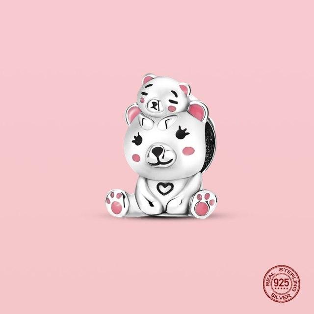 Pendentif en argent sterling 925 avec perles pour bracelet et collier Panjia originaux, bijoux pour femmes