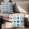 Art Blue and White Geometric Pillow Case Office Cushions Suitable For Sofa Car Bedroom Decorative Cushion Cover