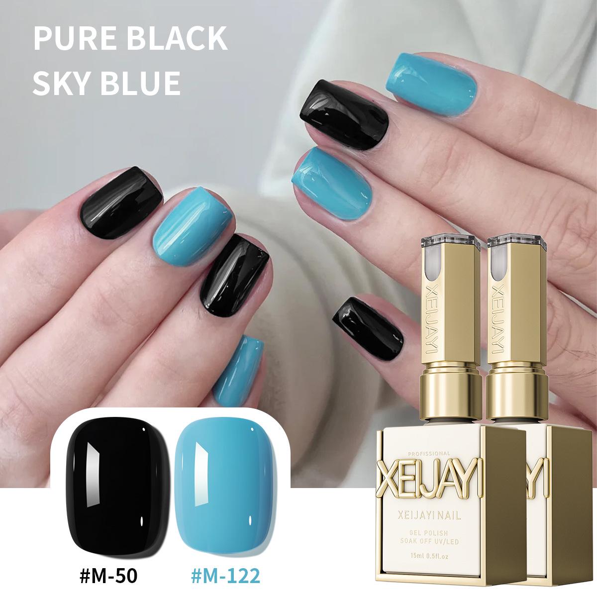 

2025 New Whitening Gel Polish Set - Black & Blue Collection for Salons