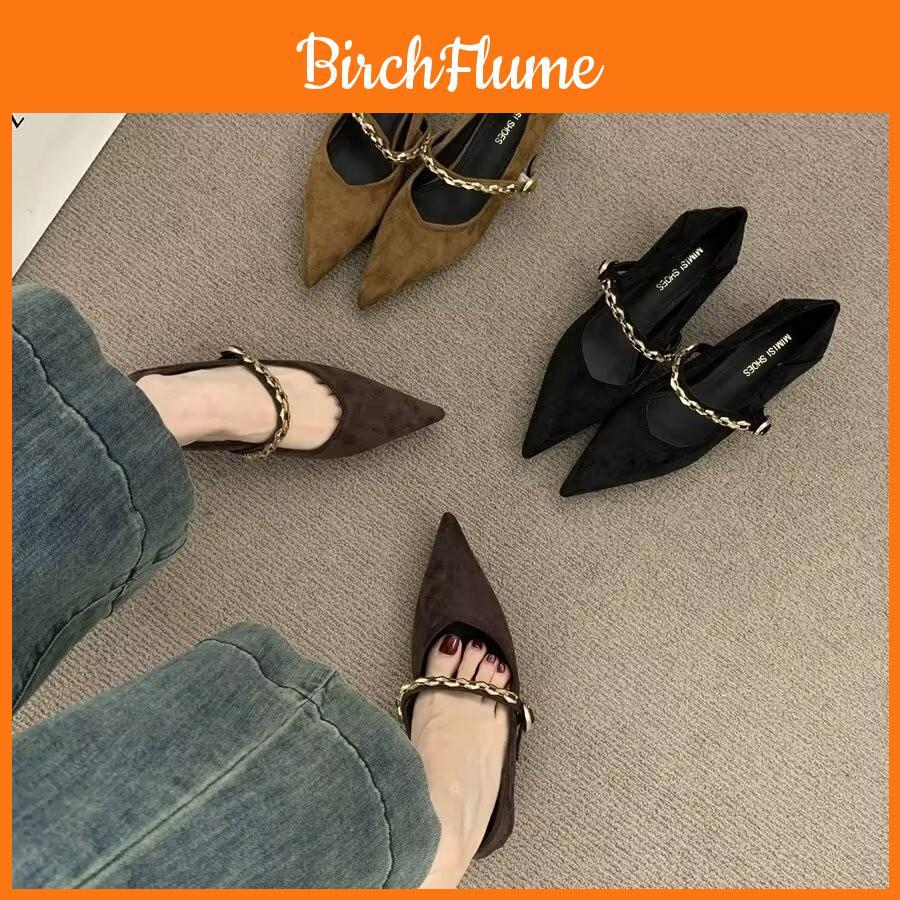 High Heel Shoes For Women Elegant Suede Pointed Toe Slipon Formal Office Wear