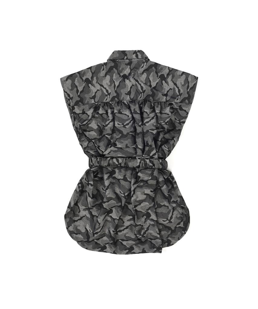 Wordog Camouflage Shirt Dress Black