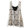 Mori Style Vintage Häkelspitze Camisole: Damen Lockerer Oberbekleidungsweste und Strickjacke