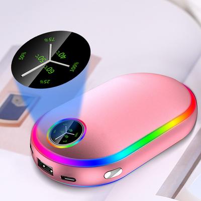 2 In 1 Portable Hand Warmer Electric Hand Warmer 3 Levels Power Bank Digital Display Handy Warmer Heater for Outdoor Home Office