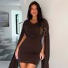 , European and American Foreign Trade Women clothes 2025 New Slim fit Swing Collar Design Sleeveless Sexy Hot Girl Outfit Temperament Dress Female