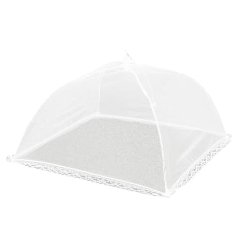 DEWEL Food Cover, 42cm Wide x 42cm Deep x 20cm High, Foldable, Washable, Square, Breathable, Insect and Dust Repellent, Cute and Stylish Kitchen Utens