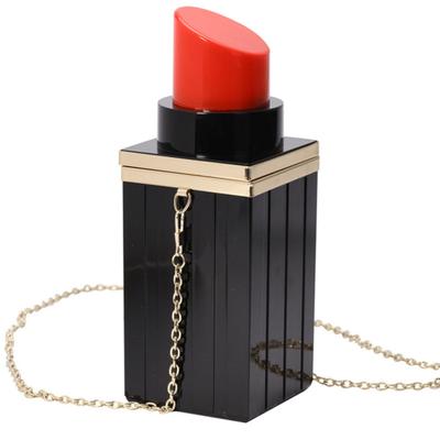 Creative Lip Stick Shape Metal Chain Γυναικεία Τσάντα ώμου Τσάντα χιαστί