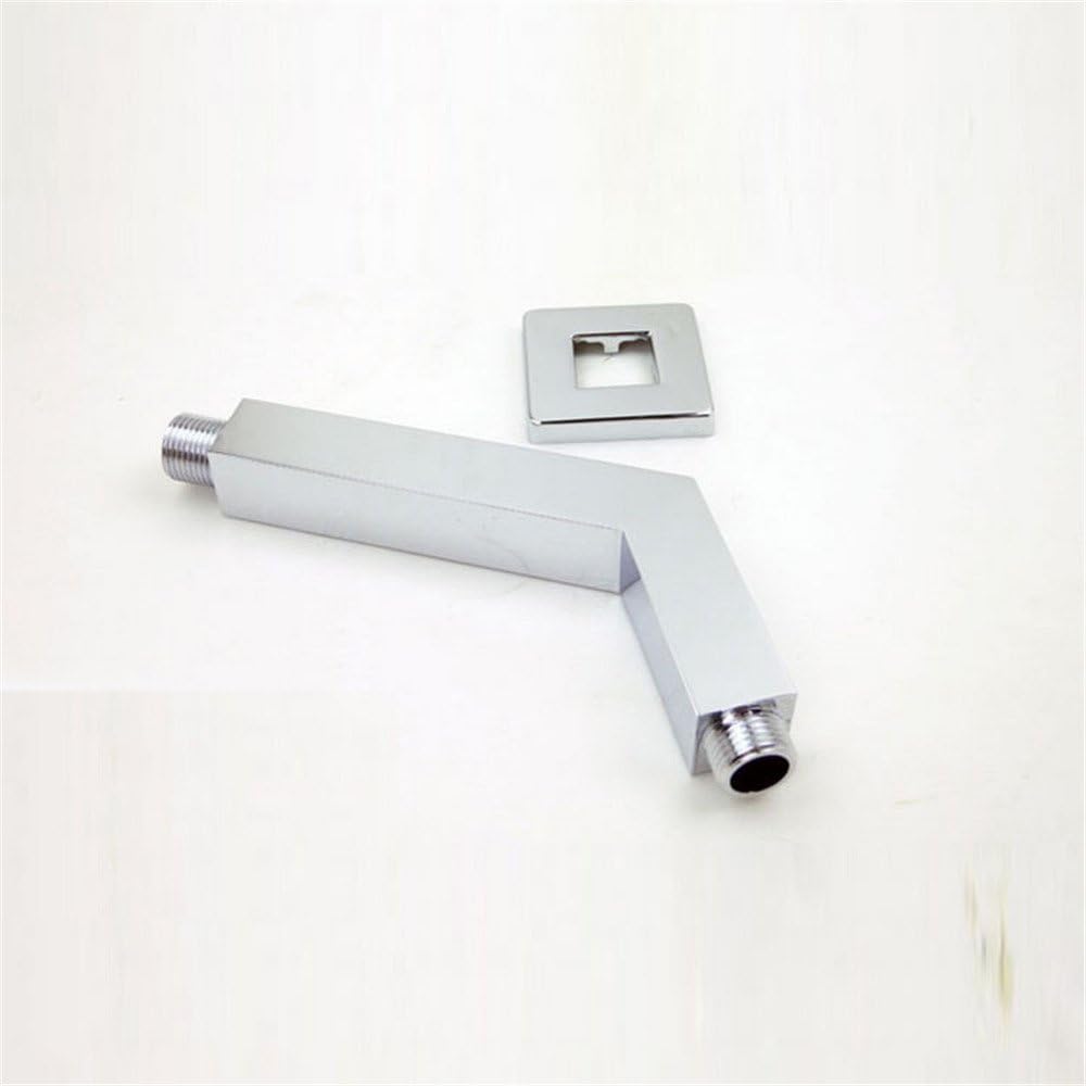 Shower Arm with Flange Wall Mount,6.8 Inch Square Rain Shower Head Extension Arm Replacement,Shower Head Extension Extender Pipe for Fixed