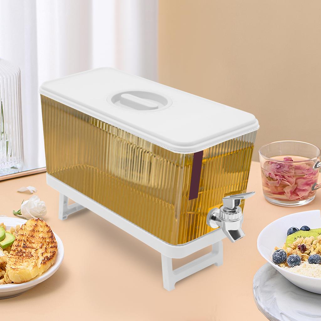 Großvolumiger 4,5L Weißer Getränkespender, Tragbarer Getränkebehälter mit Deckel & Zapfhahn, Auslaufsicherer Eistee-Limonadenkrug