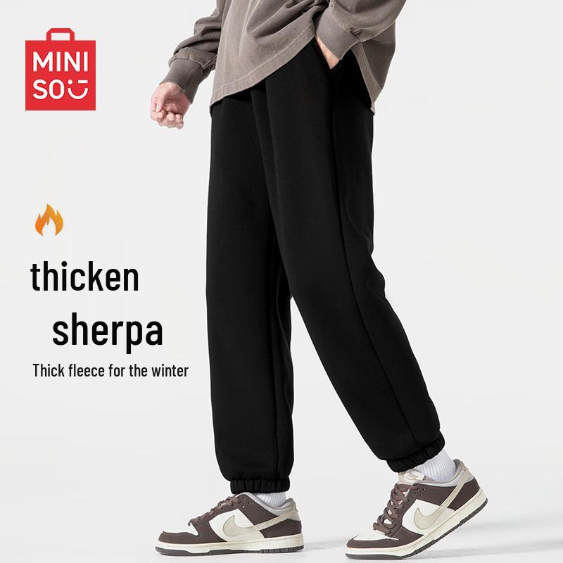

MINISO Men s Winter Sherpa-Lined Jogger Pants 3XL