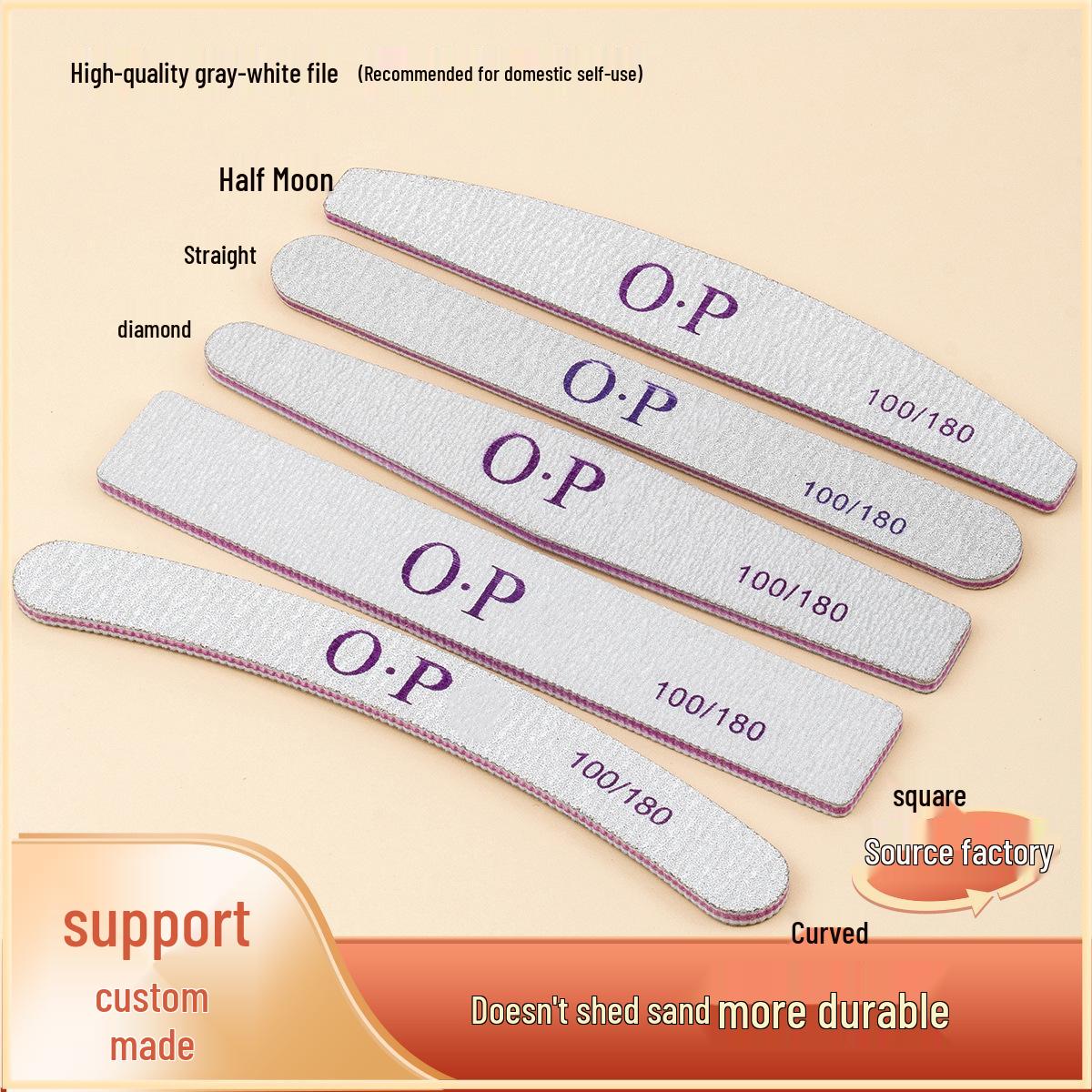 

Double-Sided Washable Nail File 100/180 Grit Manicure Buffing Strip Straight Shape