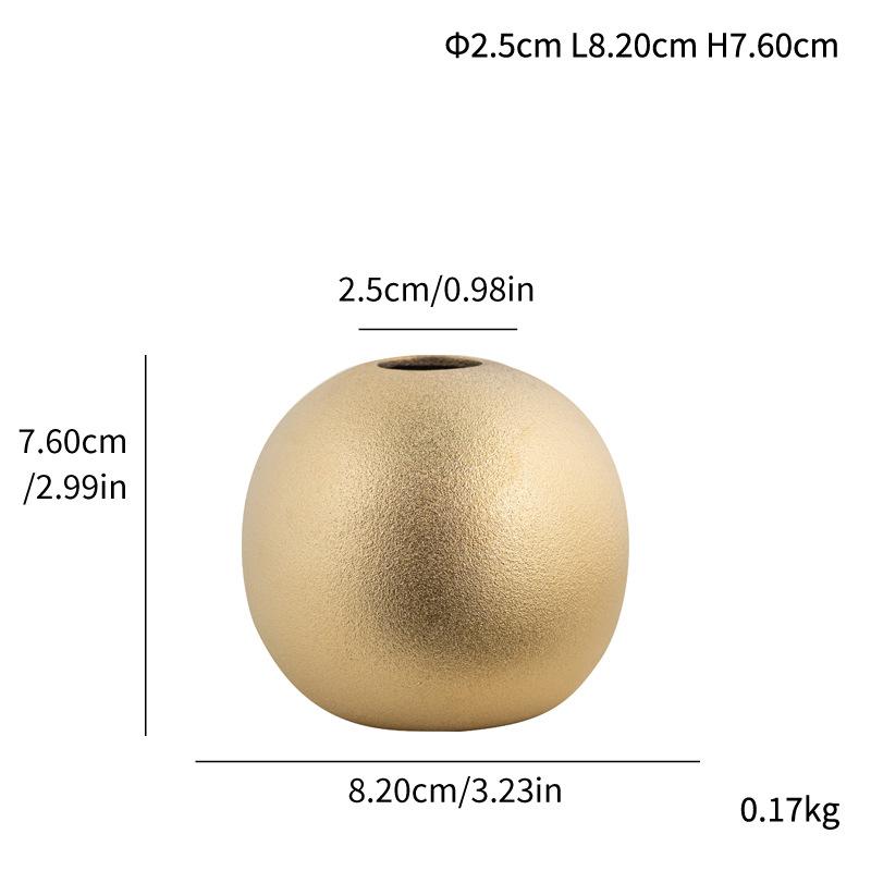 Silber Galvanisierte Keramikvase Matt Sphärisch Desktop Blumenvase Dekoration Ornament Heimdekoration Goldene Vasen