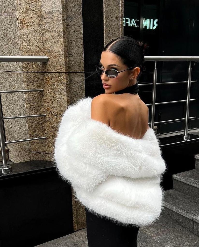 Płaszcze ze sztucznego futra Damskie Krótkie Kurtki Kieszeń Kołnierz Klapowy Długie Rękawy Luźny Splot Futrzane Okrycia Wierzchnie Jesień Zima