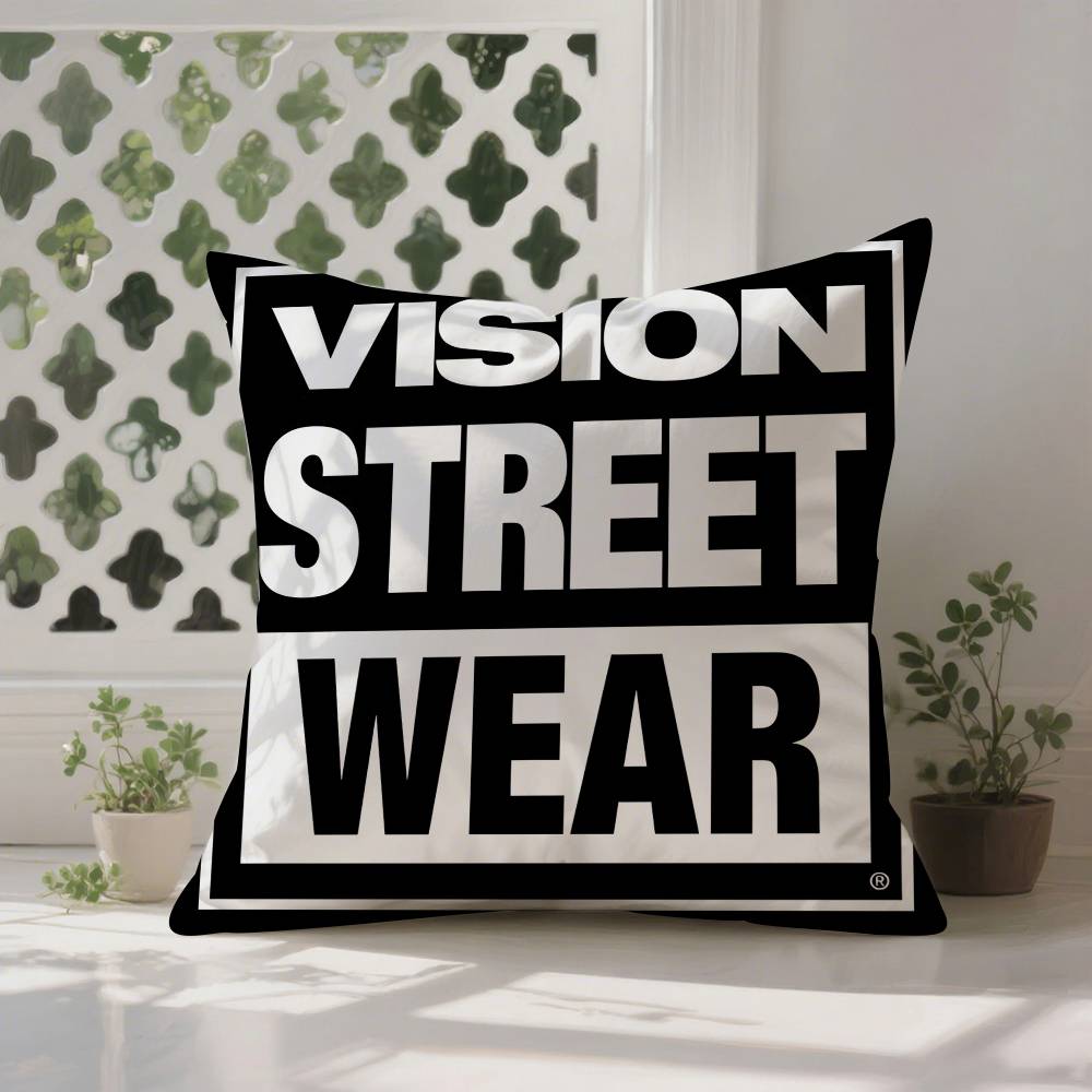 V-Vision S-Street W-WearS Pillow Case Anti-dustmite Pillowcase Invisible Zipper Silky Short Plush Sofa Cushion Cover