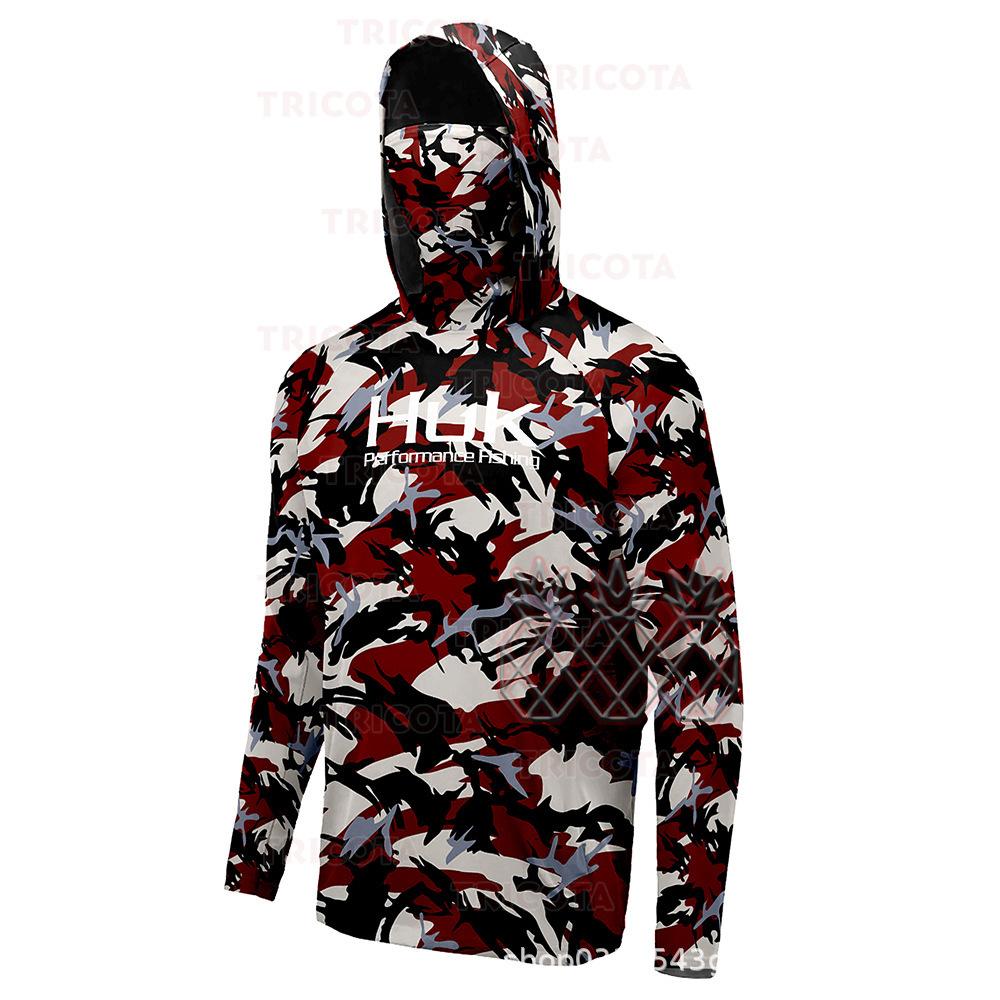 Cross-border HUK Fishing Suit Men's Spring, Summer and Autumn Long-sleeved Sunscreen Hooded T-shirt Breathable Luya Fishing Suit UV Protection