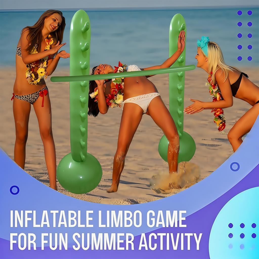 1Set Inflatable Portable Limbo Inflatable Low Pole,Durable PVC Material; Suitable for Outdoor Party Decoration;Family Gatherings
