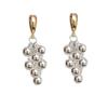 Gold And Silver Contrasting Color Bead String Earrings Temperament Grape String Earrings Niche High-End Earrings Show Face Thin Earrings Women