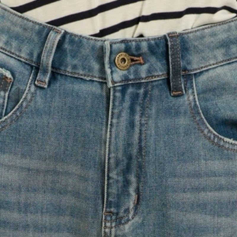 BCBG Fringe Detail Denim Pants Straight B5f7p356
