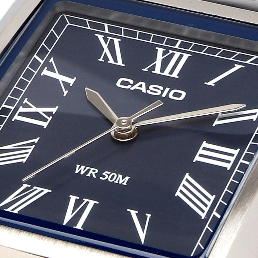 Casio Standard Analog Navy with Black Leather International Model Watch, Quartz, Band, MTP-B190L-2BV