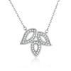 S925 Sterling Silver Leaf Clover Necklace Niche Leaf Pendant European and American Big-name Collarbone Chain Versatile