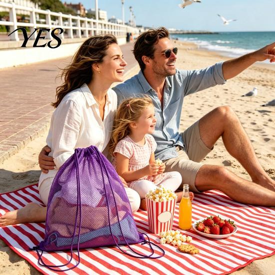 Transparent Swim Bag Mesh Sports Drawstring Backpack Bag, Breathable Gear Sack, Waterproof Equipment Carrier Quick Dry Net Beach for Swimming