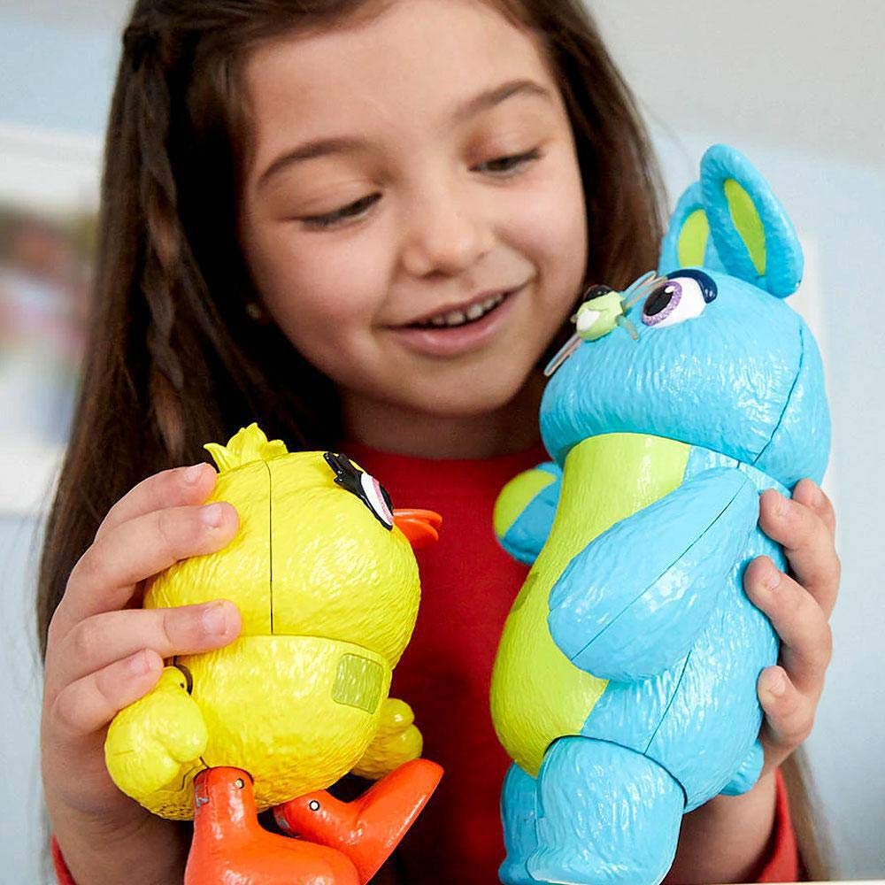 Toy Story 4 Ducky Bunny Talking Figure 2 Piece Set Mattel Posable Disney Toy Story Interactive True Talkers Bunny and Ducky &
