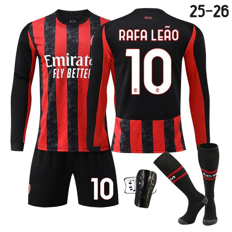2526 Milan AC Home Football Uniform Long-sleeved Jerseys Children's Set No. 14 Modric 11 Ibrakaka