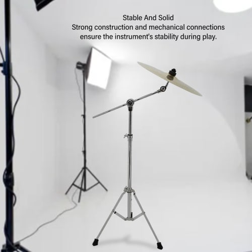 Cymbal Stand, 23.2-47.2 Inch Height Adjustable Standard Cymbal Boom Stand with Rubber Feet, Heavy-Duty Cymbal Straight Stand Drum Hardware for Mountin