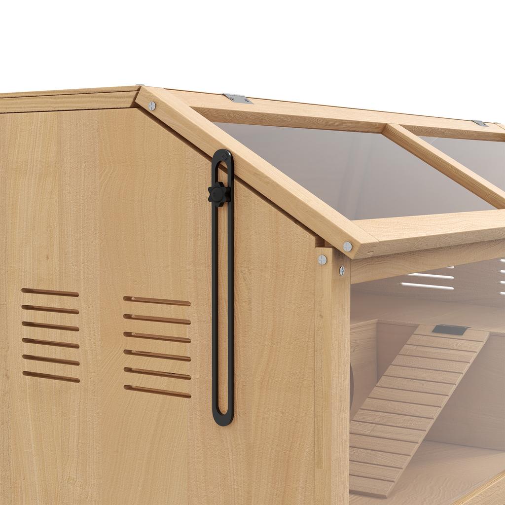 Hamster Cage, Wooden Small Animal Cage for Gerbils, Mice W/ Suspension Bridge, Openable Top, Hut, 85 X 45 X 44cm Nature